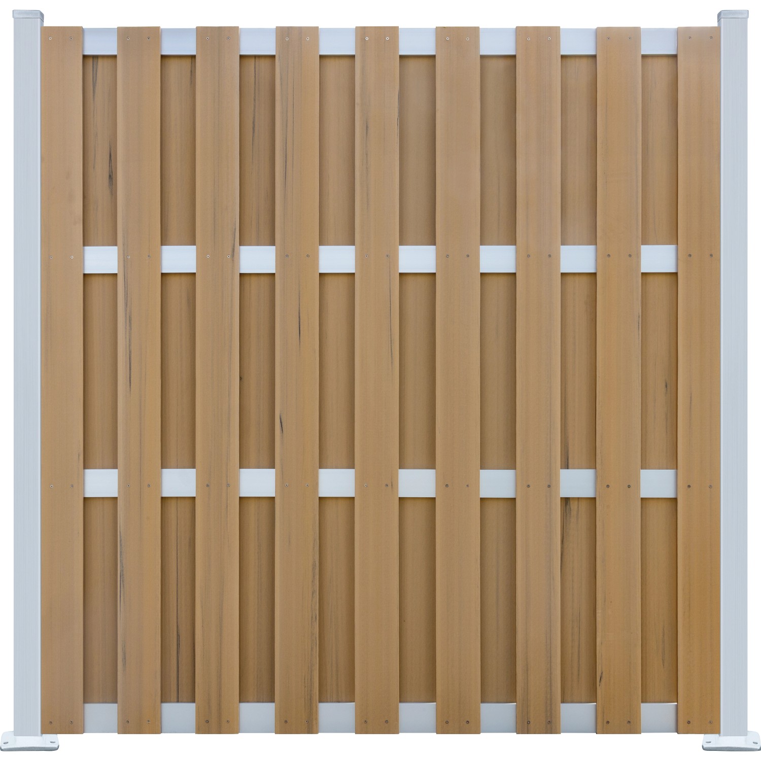 Sichtschutzzaun-Element WPC Aluminium Sandfarben 180 cm x 180 cm günstig online kaufen