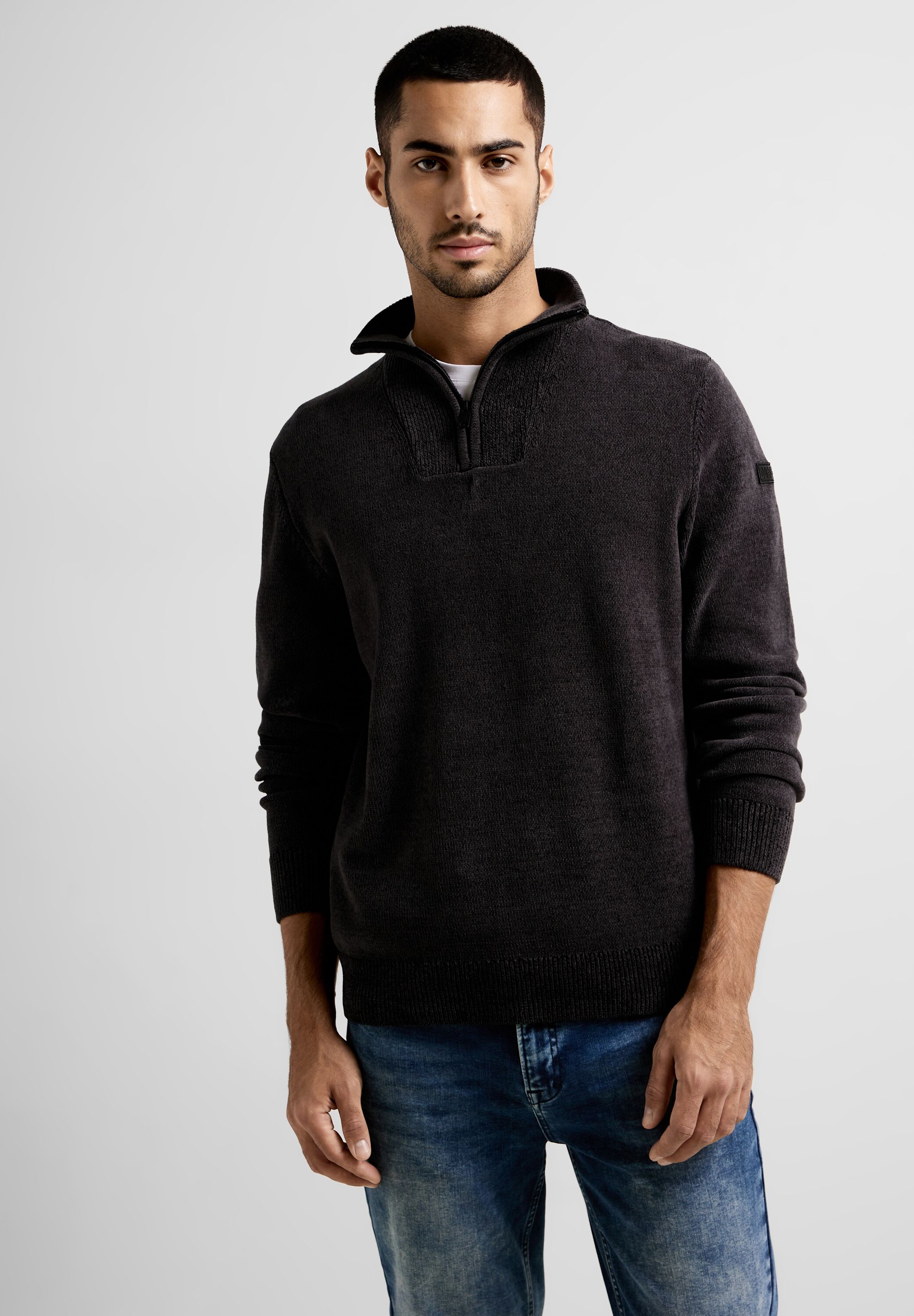 STREET ONE MEN Strickpullover, in Melange Optik günstig online kaufen
