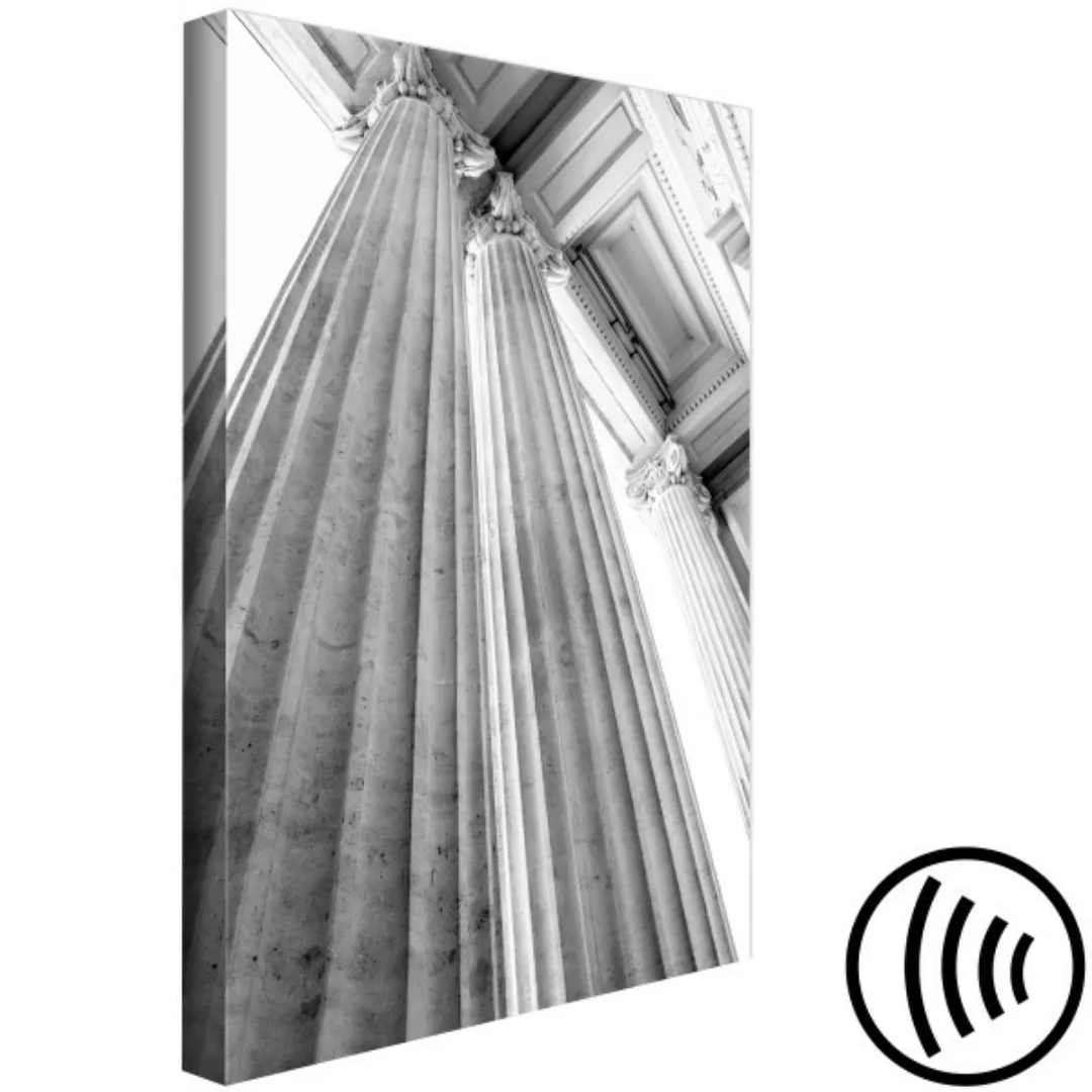 Bild auf Leinwand Korinthische Säule – Schwarz-Weiß-Fotografie eines archit günstig online kaufen