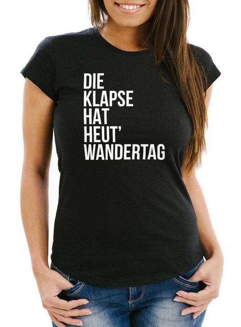 MoonWorks Print-Shirt Damen T-Shirt Spruch Die Klapse hat heute Wandertag S günstig online kaufen