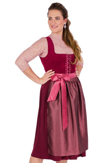 Spieth & Wensky Dirndl Cord Dirndl 2tlg. - ASTRID - weinrot/brombeer günstig online kaufen