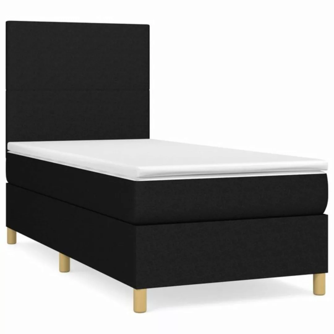 furnicato Bett Boxspringbett mit Matratze Schwarz 90x200 cm Stoff günstig online kaufen