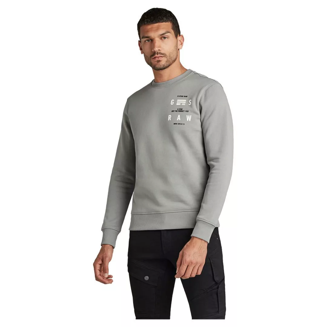 G-star Back Print Logo Sweatshirt S Charcoal günstig online kaufen