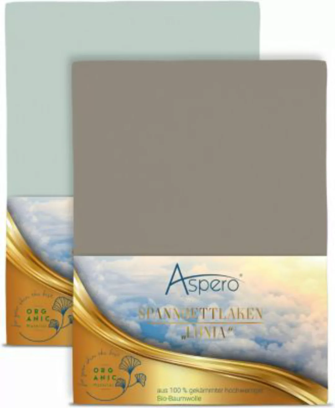 Aspero® 2 x Spannbettlaken aus Bio-Baumwolle Bettlaken grün Gr. 200 x 200 günstig online kaufen