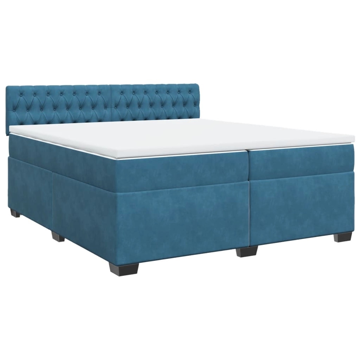 vidaXL Boxspringbett mit Matratze Blau 200x200 cm Samt2107130 günstig online kaufen