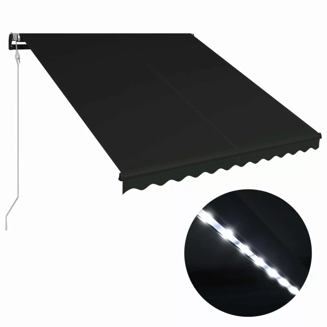 Einziehbare Markise Mit Windsensor & Led 350x250cm Anthrazit günstig online kaufen