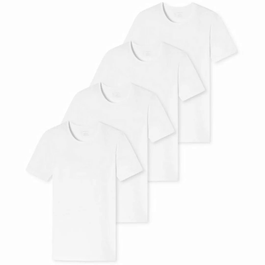 Schiesser T-Shirt 95/5 Organic Cotton (4-tlg) Rundhalsausschnitt, kurzarm, günstig online kaufen