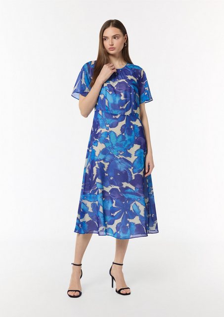 Comma Maxikleid Midi-Kleid aus Webware Raffung günstig online kaufen