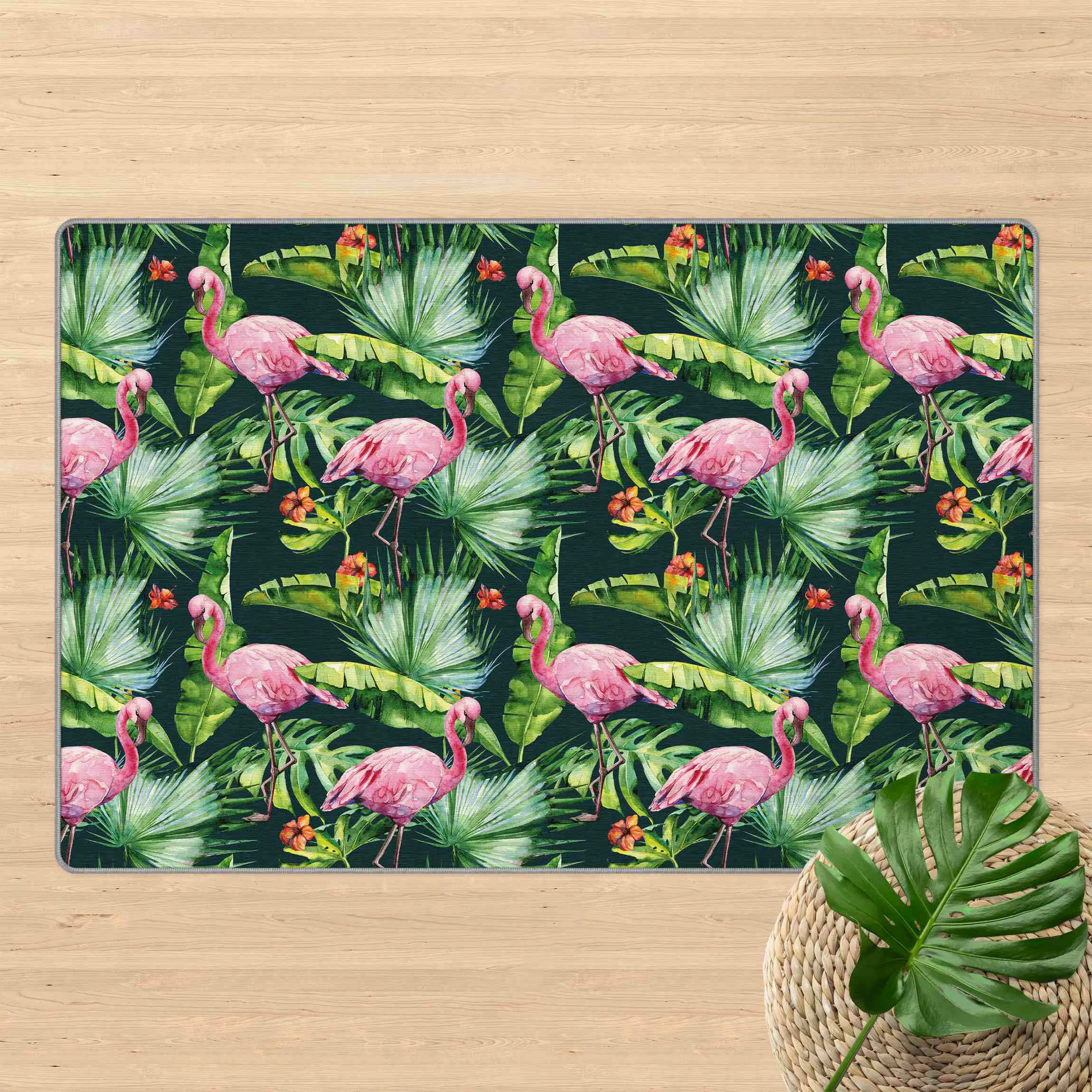 Teppich Tropical Flamingo pattern günstig online kaufen