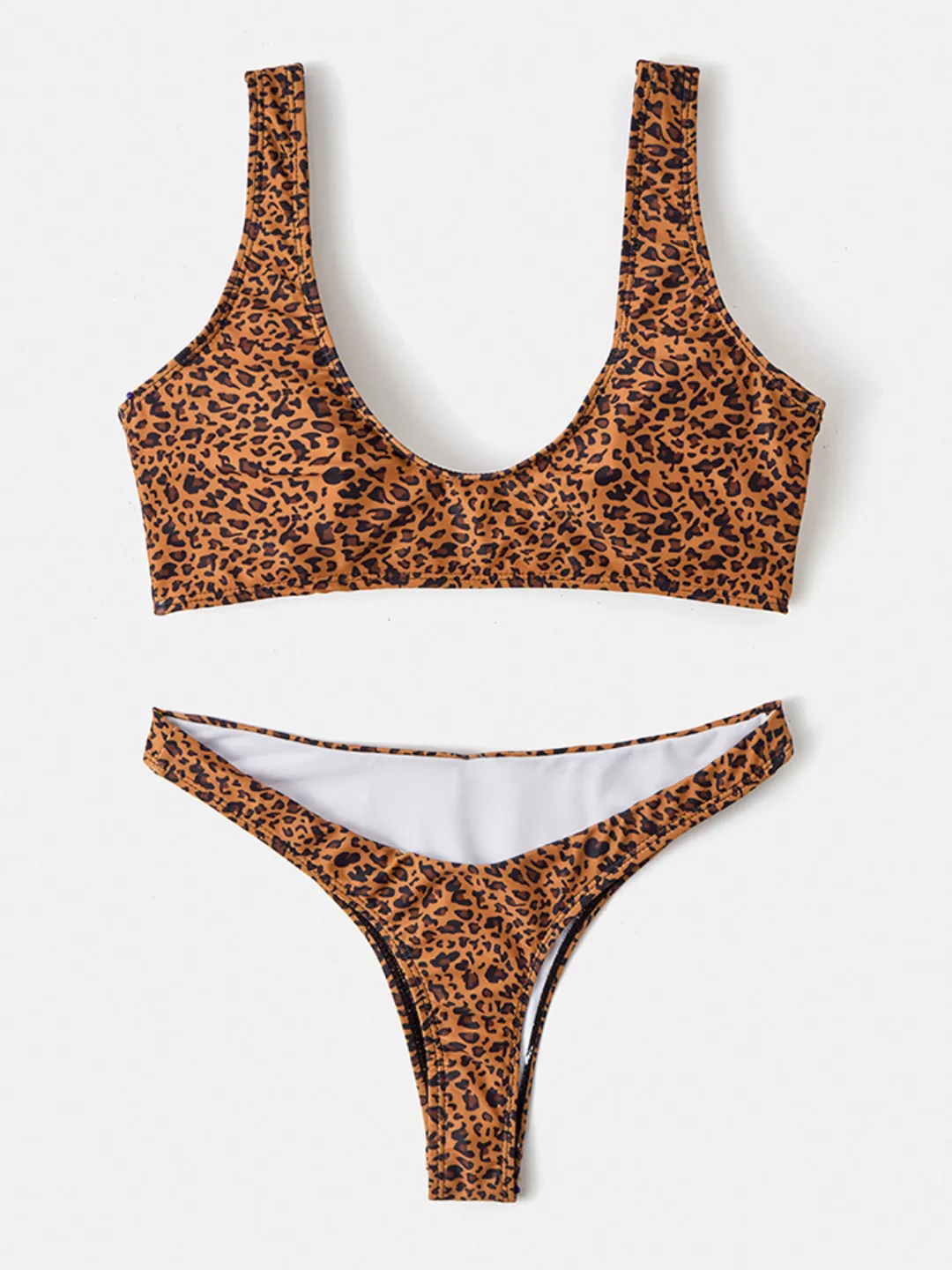 Damen Leopard Zebra Bikinis mit breiten Schultergurten drucken Sexy Tanga B günstig online kaufen