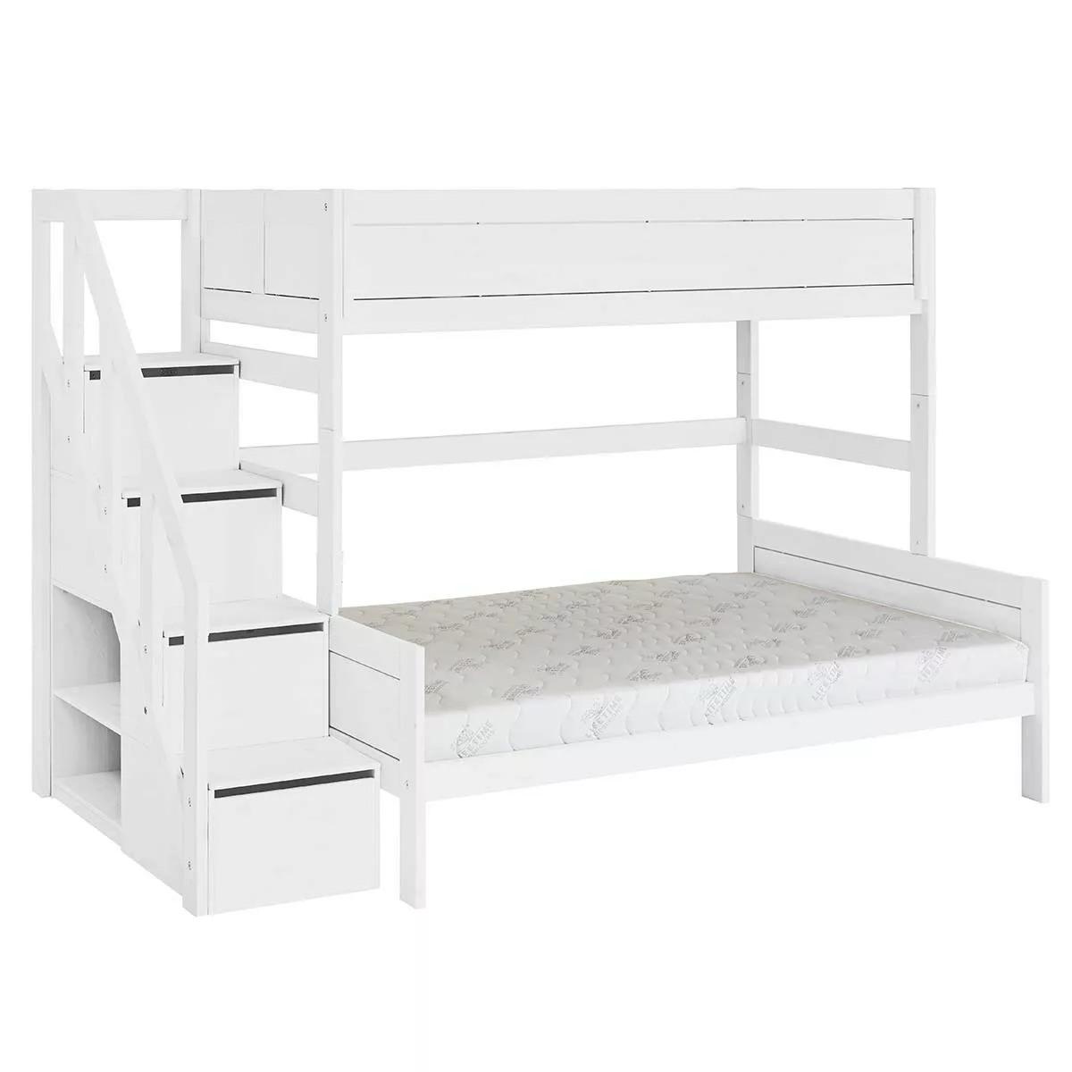 LifeTime Etagenbett Family mit Treppe 200 x 140 cm Weiß günstig online kaufen