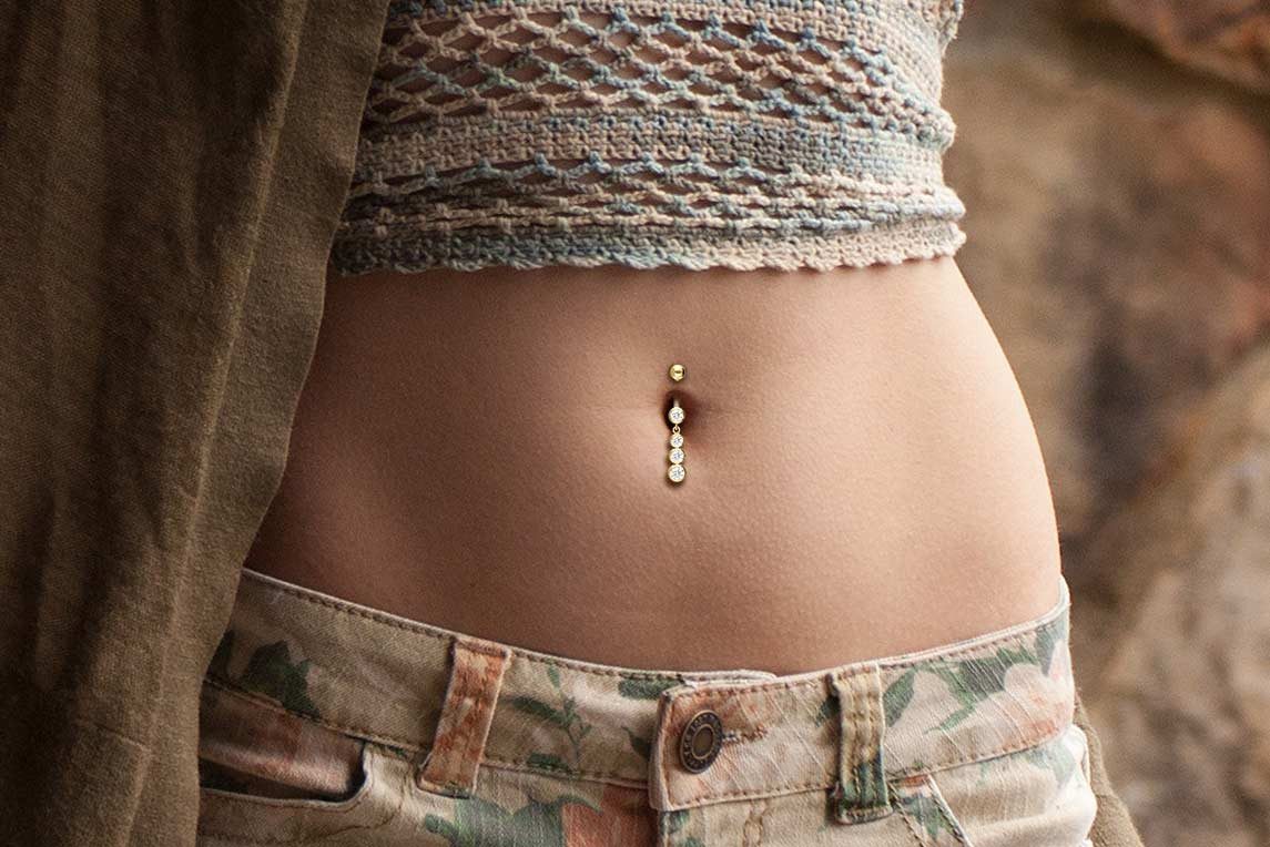 PIERCINGLINE Bauchnabelpiercing 14/18 Karat Gold Bananabell günstig online kaufen