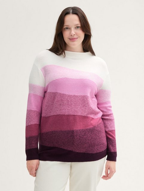 TOM TAILOR PLUS Strickpullover Plus Size - Strickpullover mit Farbverlauf günstig online kaufen