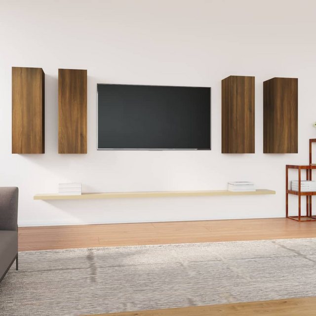 Vidaxl Tv-schränke 4 Stk. Braun Eichen-optik 30,5x30x90 Holzwerkstoff günstig online kaufen