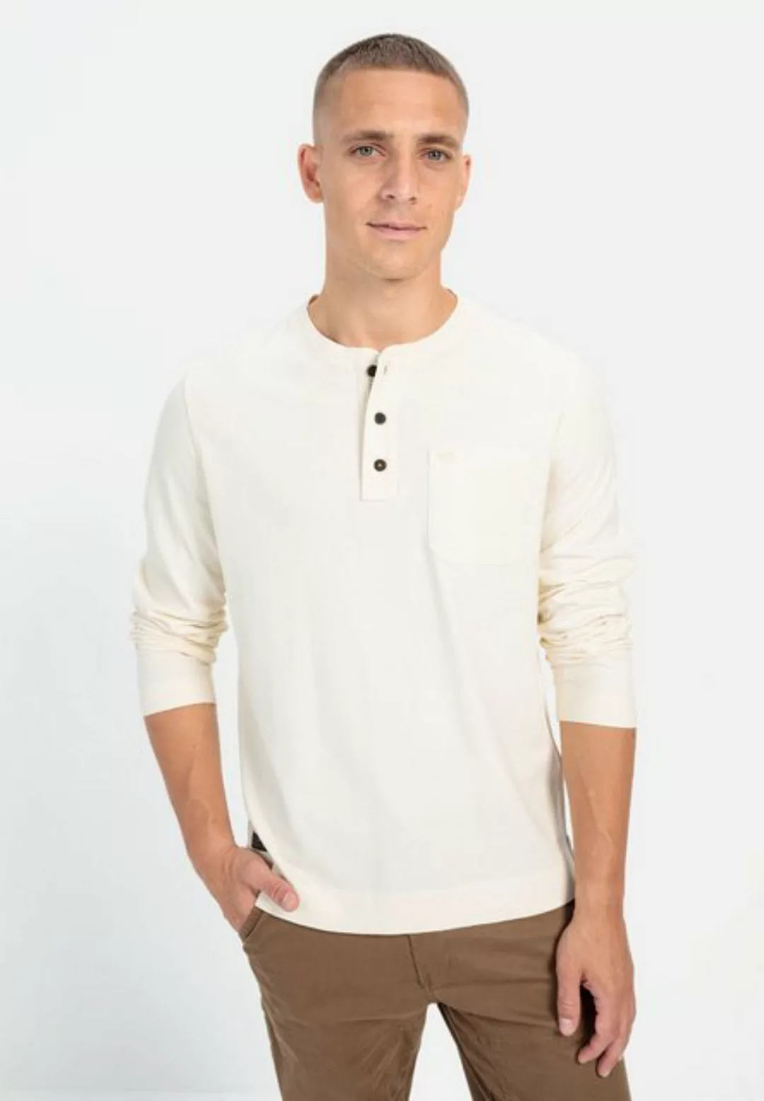 camel active Henleyshirt aus Organic Cotton günstig online kaufen