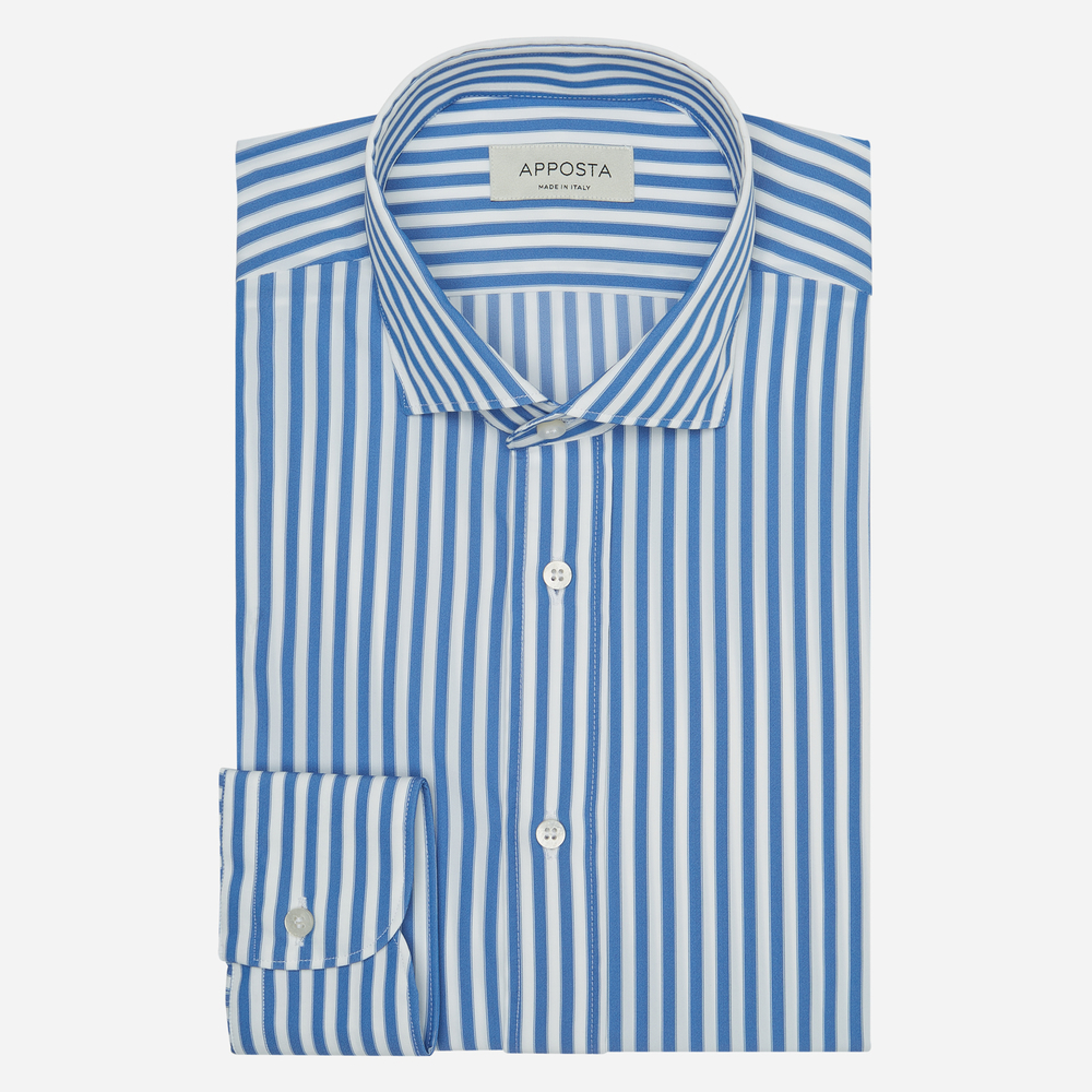 Hemd  streifen  hellblau lycra leinwandbindung, kragenform  modernisierter günstig online kaufen