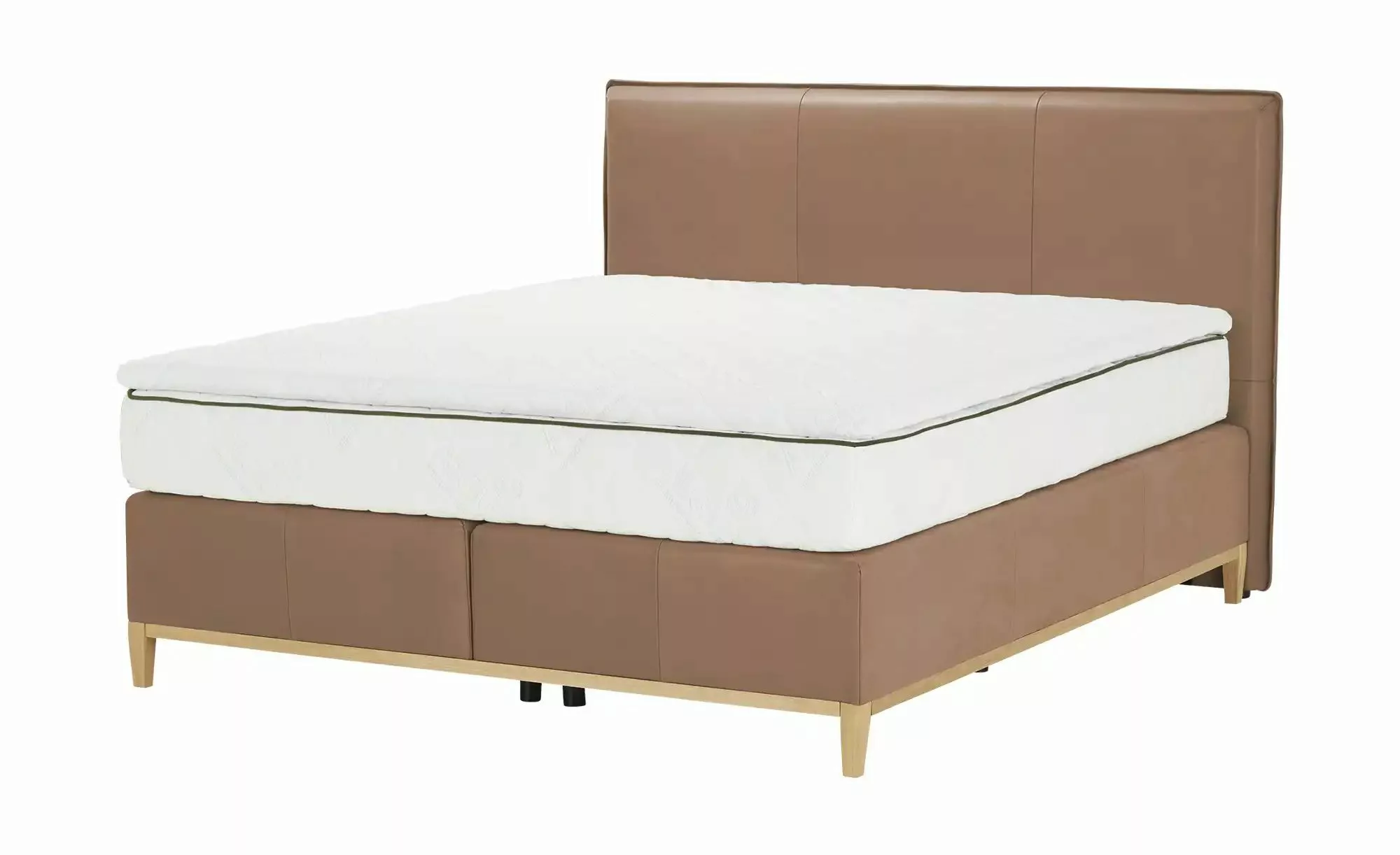 Boxspringbett Echtleder-Bezug Lyon ¦ braun ¦ Maße (cm): B: 148 H: 121 Bette günstig online kaufen