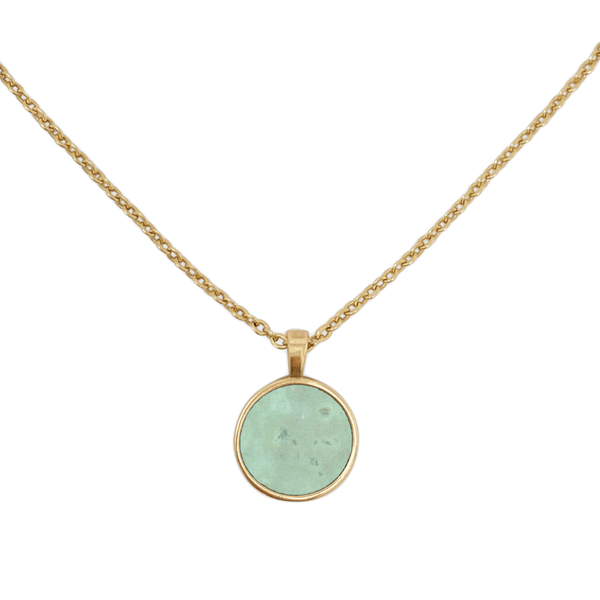 Kurze Halskette Gold Mit Kork | 18k Vergoldet | Kettenanhänger Rund günstig online kaufen