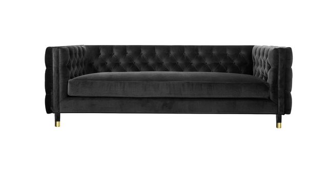 Xlmoebel 4-Sitzer Großes, luxuriöses Chesterfield-Sofa in Schwarz für vier günstig online kaufen