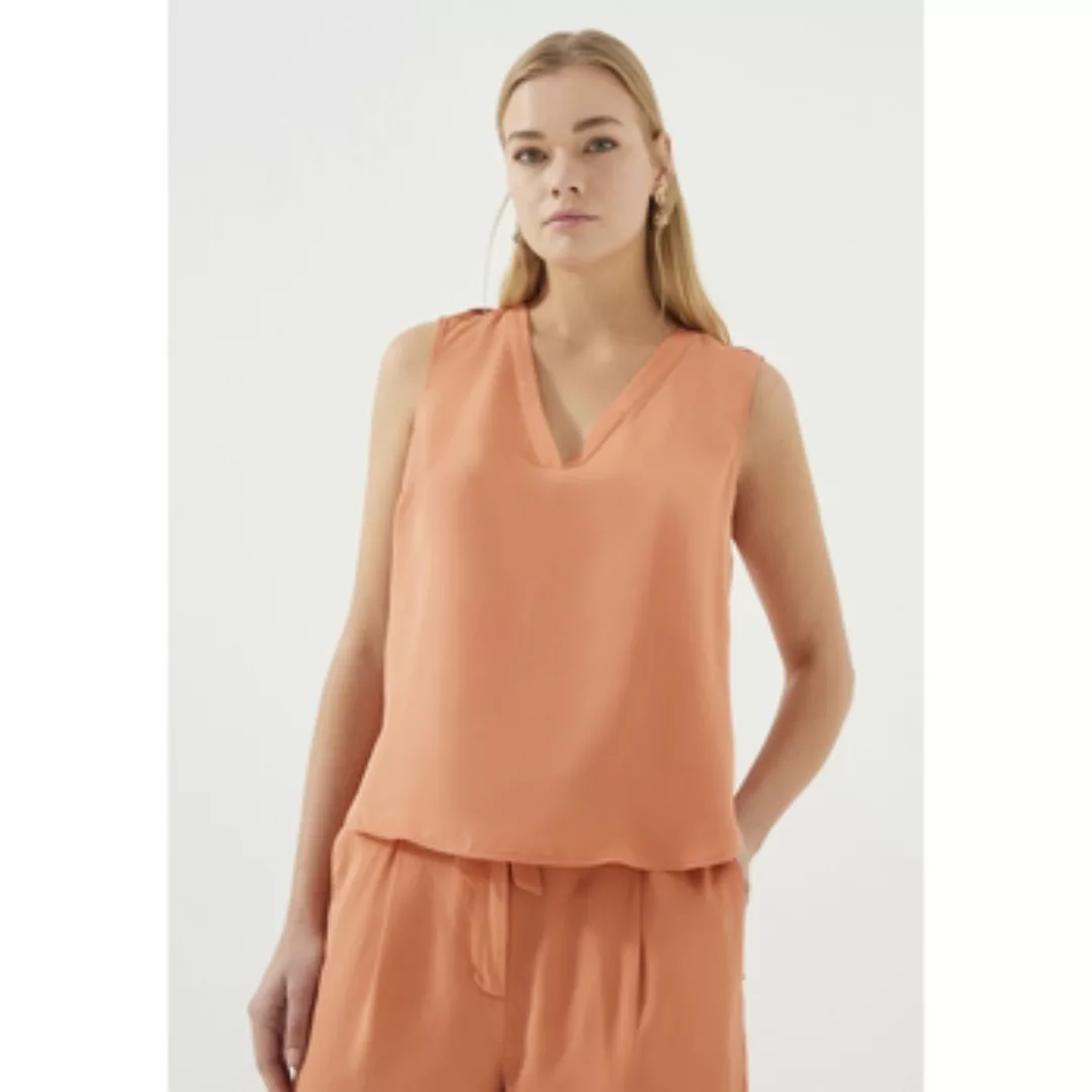 Just Like You  Blusen Orange Shoulder Detailed V Neck Blouse günstig online kaufen
