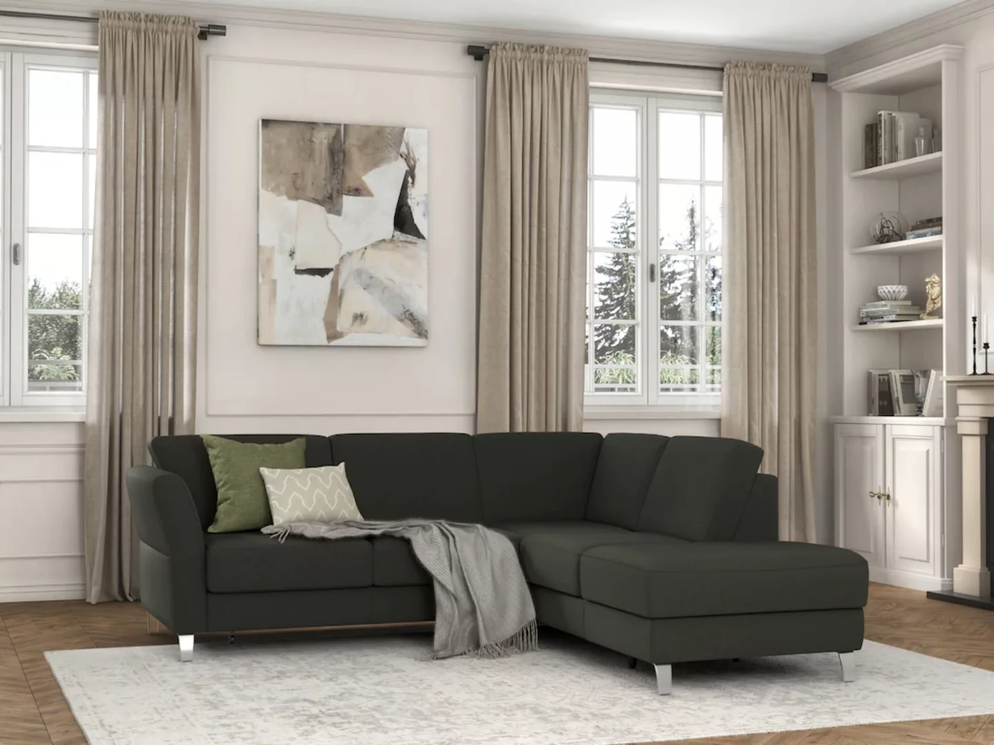 sit&more Ecksofa »Visby L-Form«, Wahlweise mit Bettfunktion und Stauraum, f günstig online kaufen