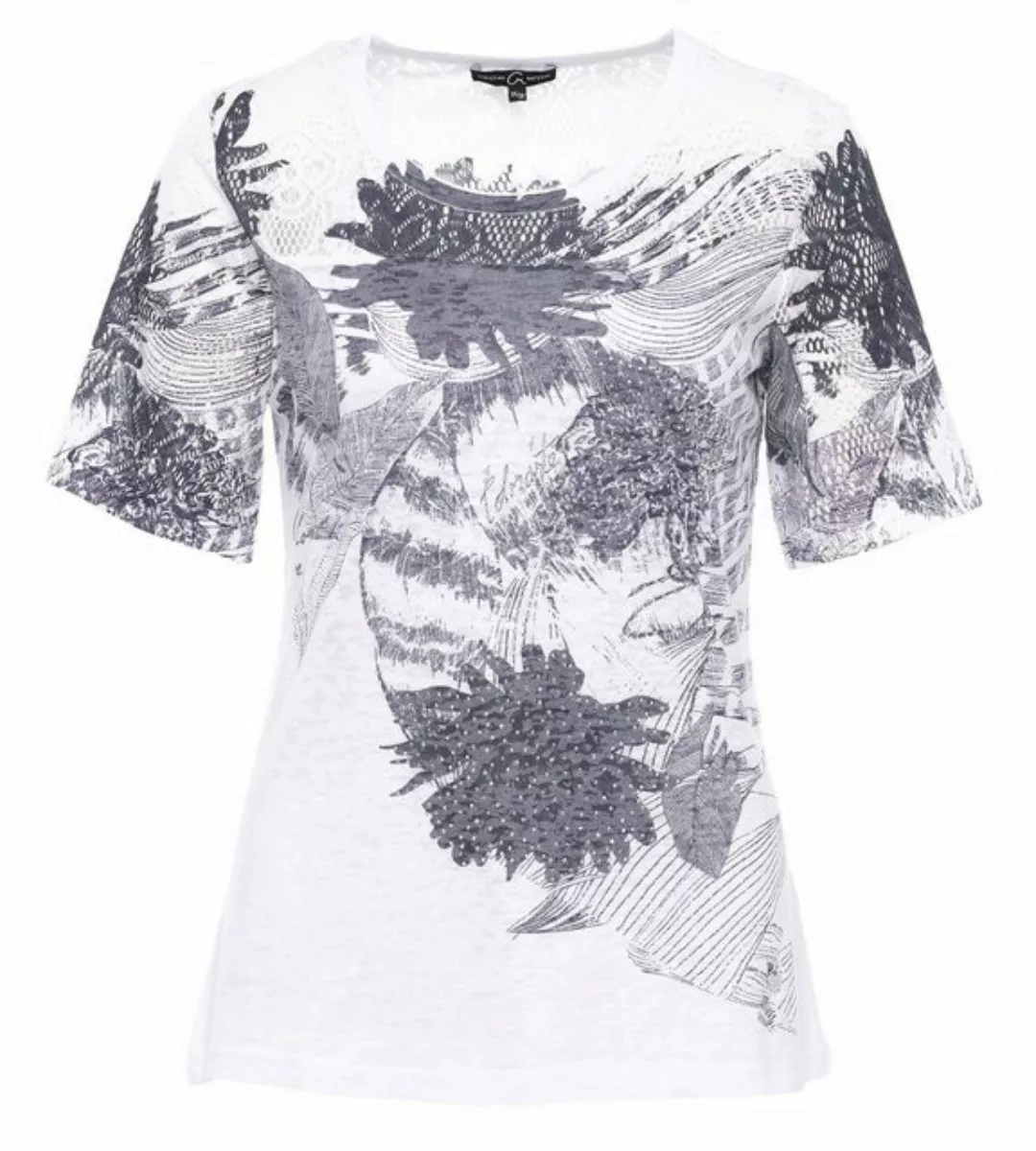Christian Materne T-Shirt Kurzarmshirt figurbetont mit Feder-Motiv günstig online kaufen