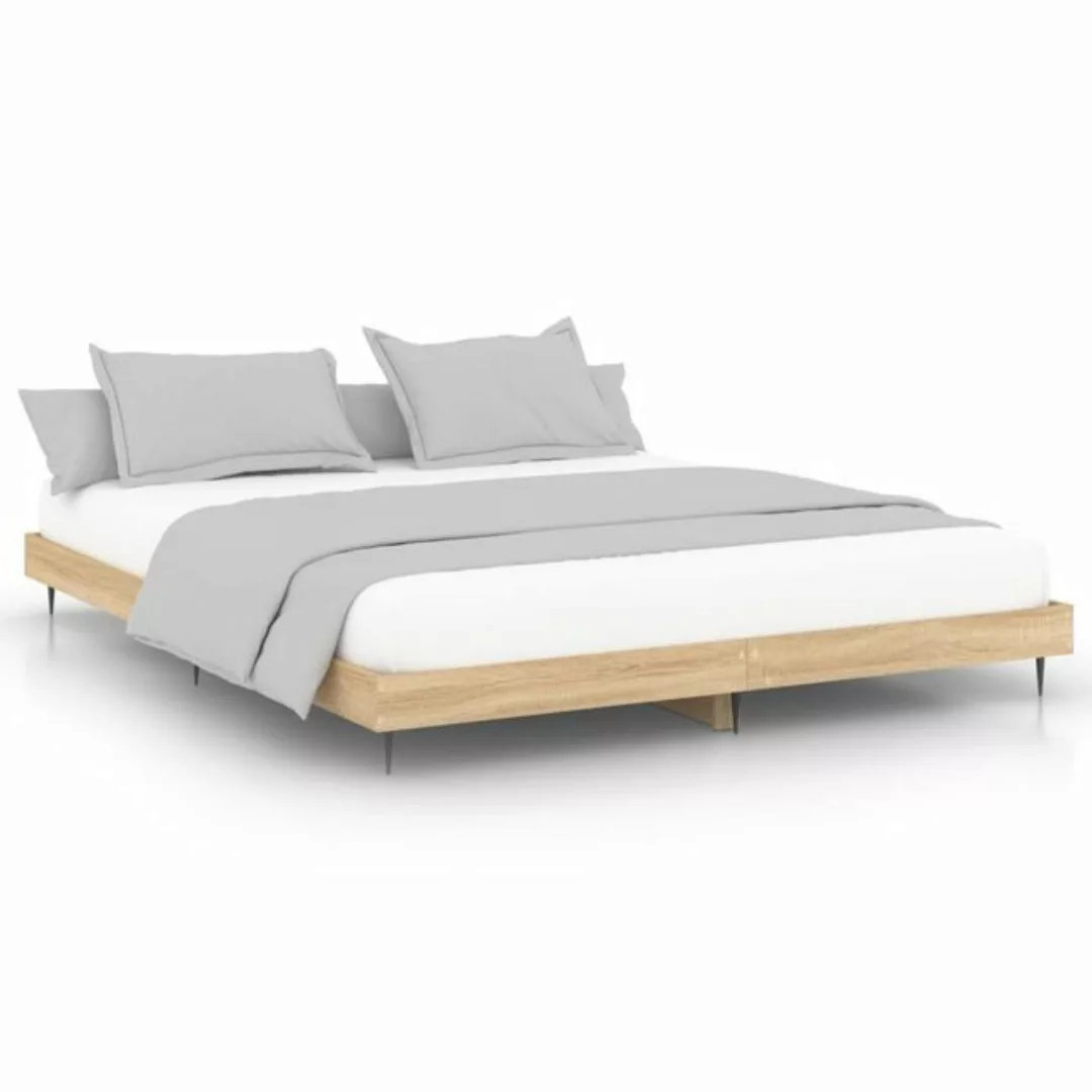 furnicato Bett Bettgestell Sonoma-Eiche 200x200 cm Holzwerkstoff günstig online kaufen
