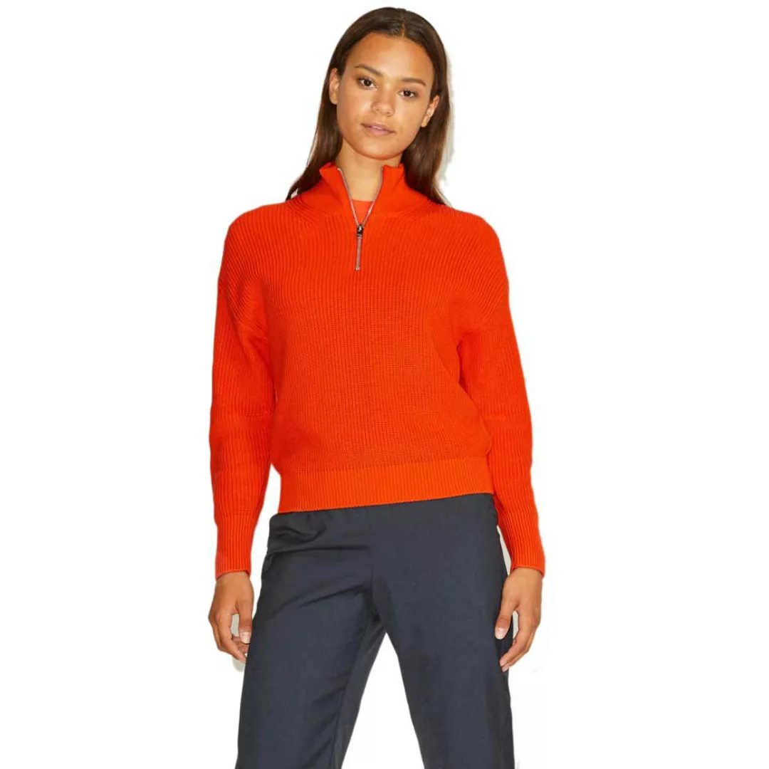 Jjxx Leya Twist Halber Reißverschluss Sweater M Red Orange günstig online kaufen