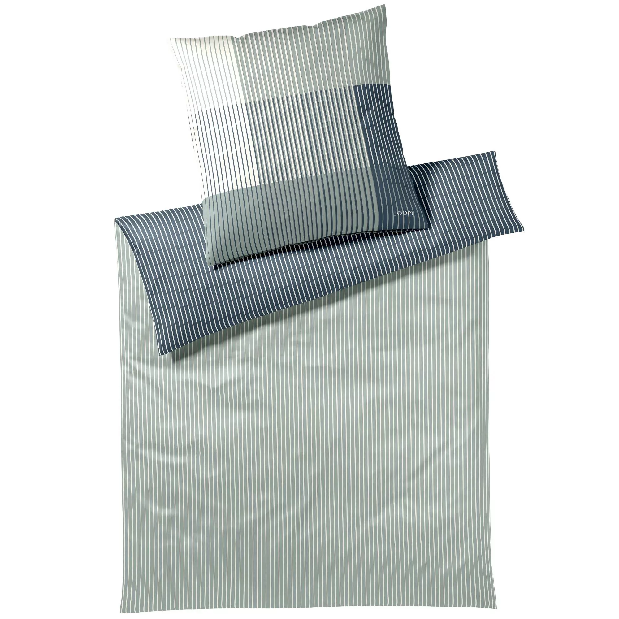 JOOP! Mako Satin Bettwäsche Devided 4113-4 Streifen Salbei 135x200 günstig online kaufen