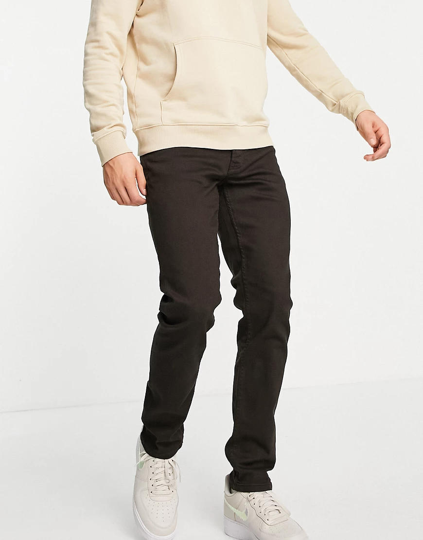 Only & Sons – Schmale Jeans in Khaki-Grün günstig online kaufen