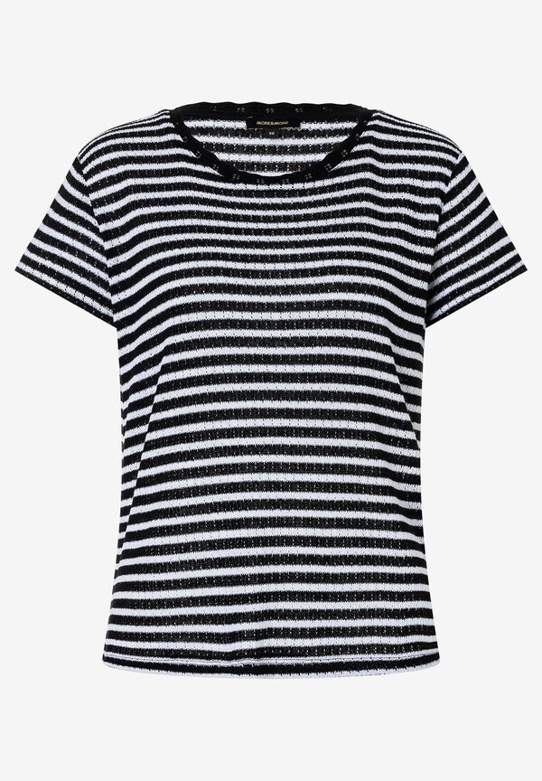 Ajour Shirt, schwarz/weiß gestreift, Sommer-Kollektion günstig online kaufen