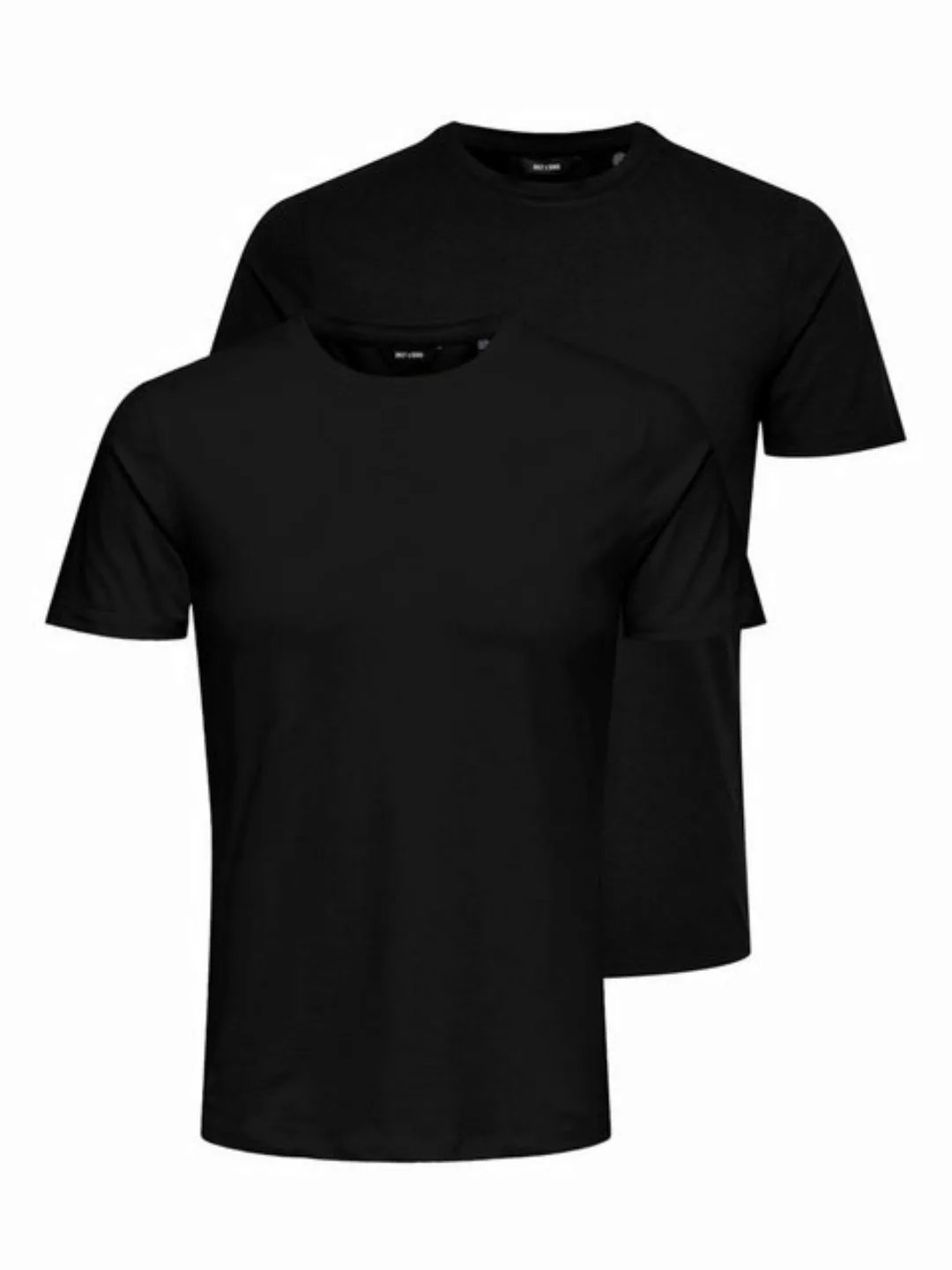 Only & Sons Herren Rundhals T-Shirt ONSBASIC - Slim Fit 2er Pack günstig online kaufen