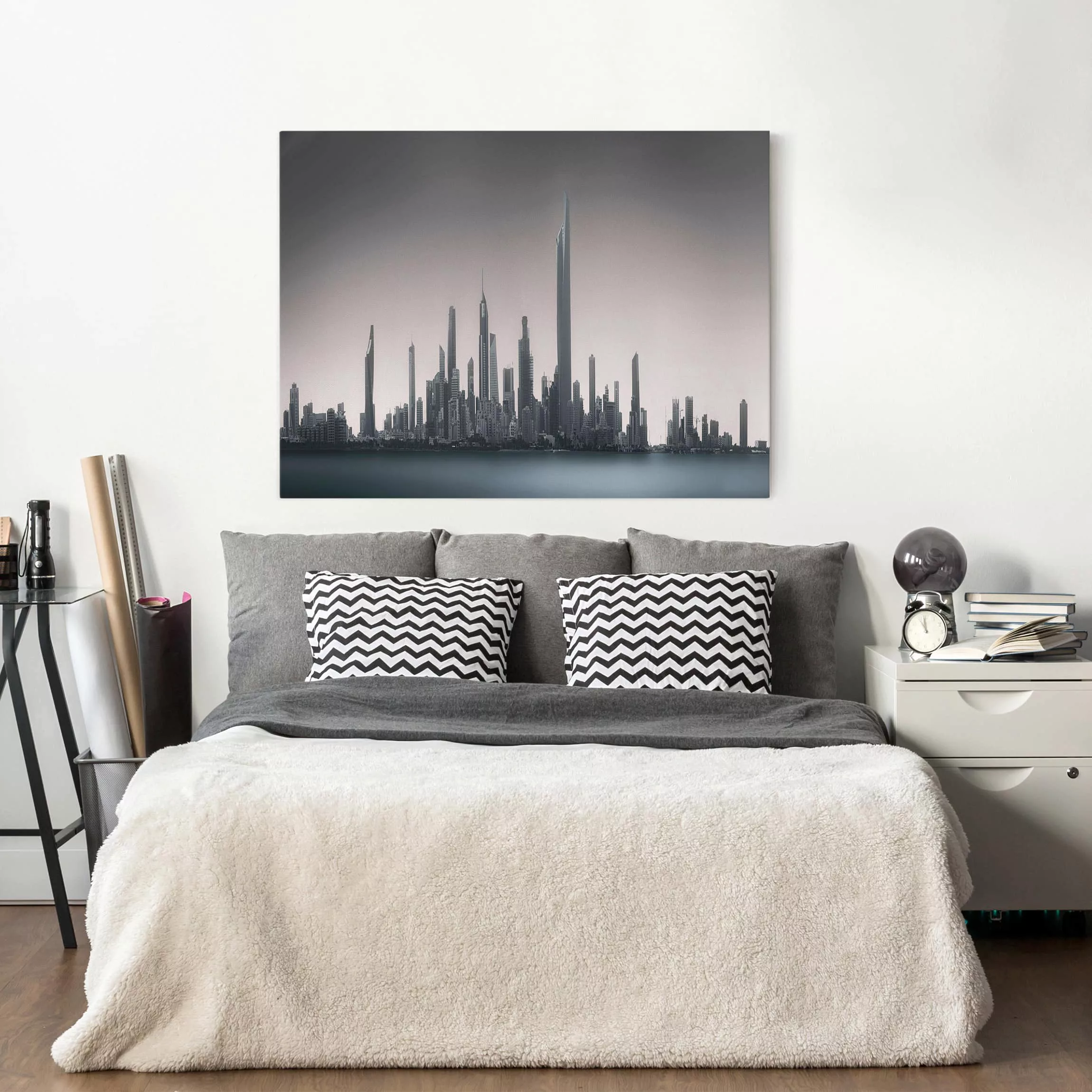 Leinwandbild Architektur & Skyline - Querformat Sonnenaufgang Kuwait günstig online kaufen