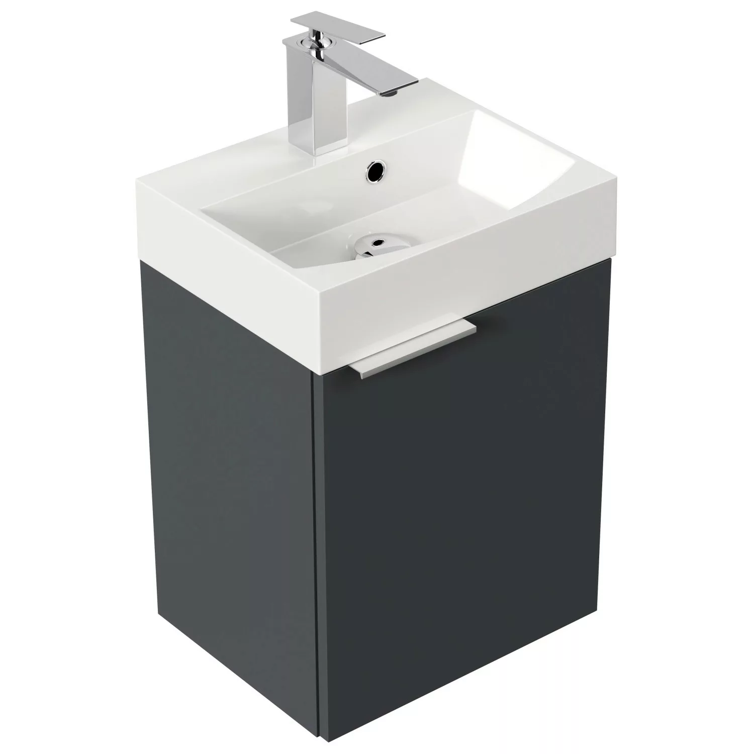 Posseik Badmöbel Cubi Slimline für Gäste-WC 40 cm SoftClose Grafit günstig online kaufen