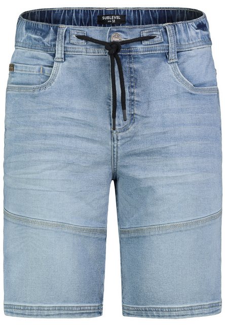 SUBLEVEL Jeansshorts Pull On Denim Jeansshorts mit Kontrastnaht und Tunnelz günstig online kaufen