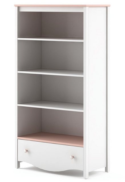 Feldmann-Wohnen Bücherregal Mia, Mia 1-tlg., 85cm weiß / rosa 1 Schublade günstig online kaufen