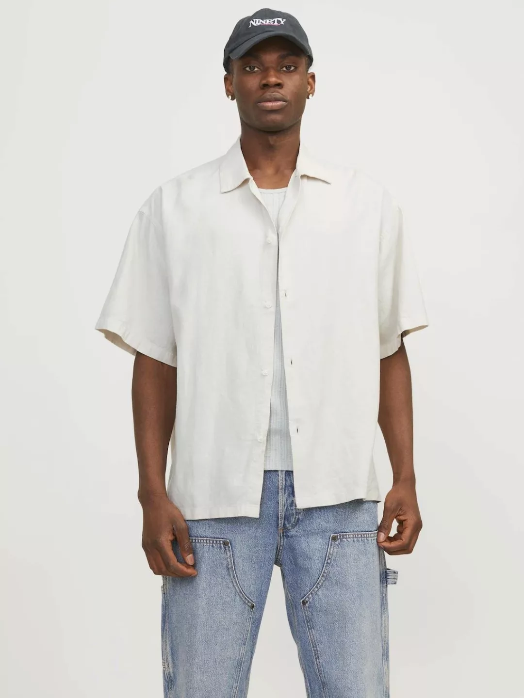 Jack & Jones Kurzarmhemd JORFARO LINEN OVERSIZED SHIRT SS SN günstig online kaufen