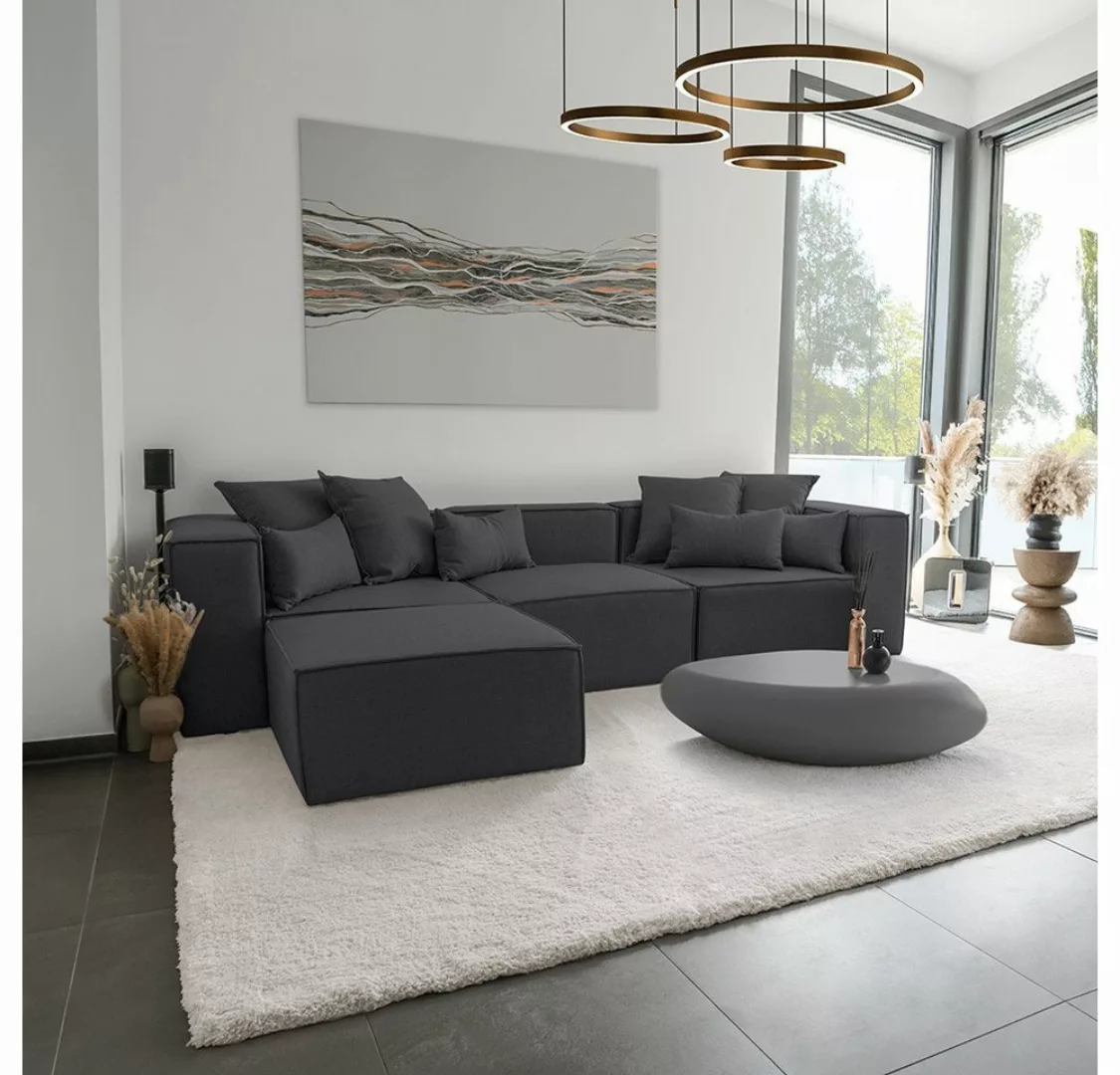 HOME DELUXE Sofa Modulares Sofa VERONA L, 327 x 68 x 207 cm 4 Teile, Ecksof günstig online kaufen