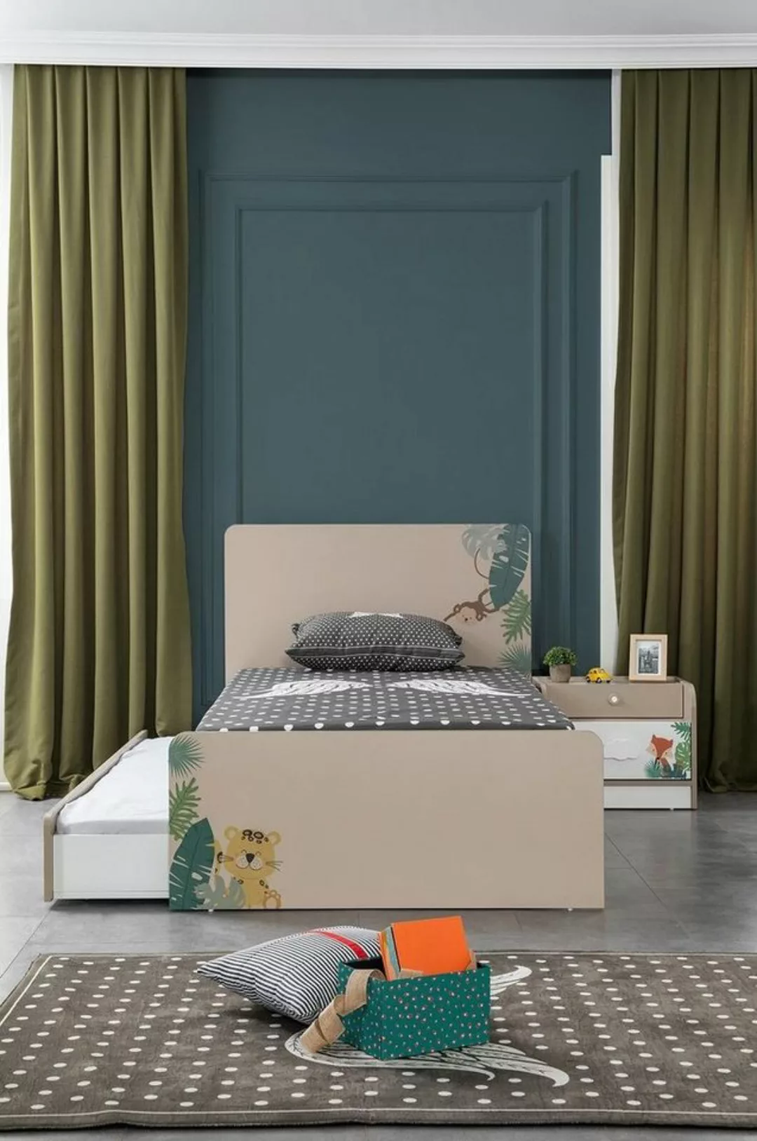 JVmoebel Kinderbett Design Mädchen Betten Kinderzimmer Bett Holz mit Polste günstig online kaufen