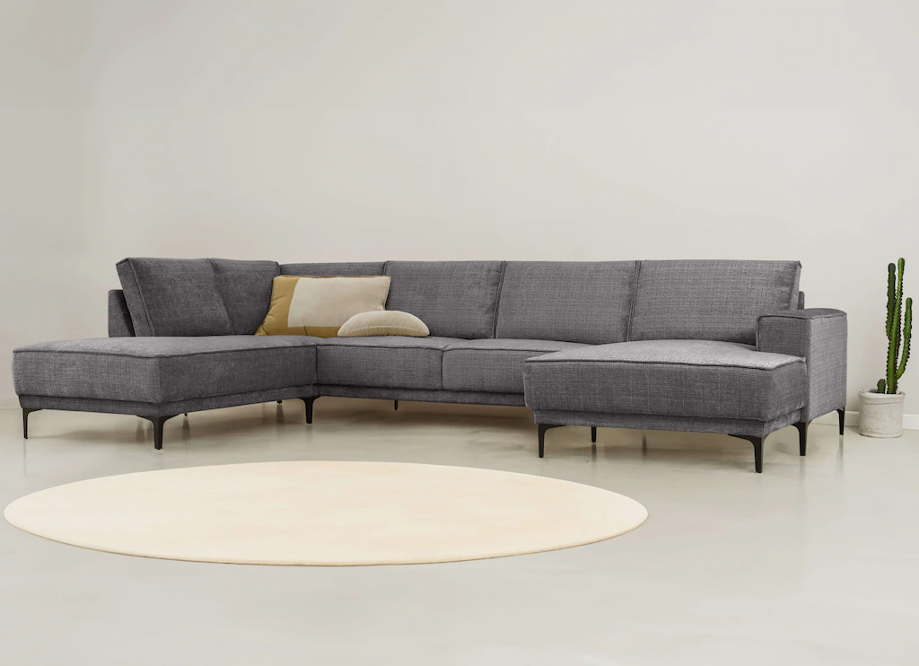 Places of Style Wohnlandschaft "XXL Sofa Oland, Struktur, Flachgewebe, Luxu günstig online kaufen