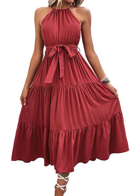 CHENIN Tunikakleid Mittellanges Neckholder-Kleid für Damen Strandkleid, Dat günstig online kaufen