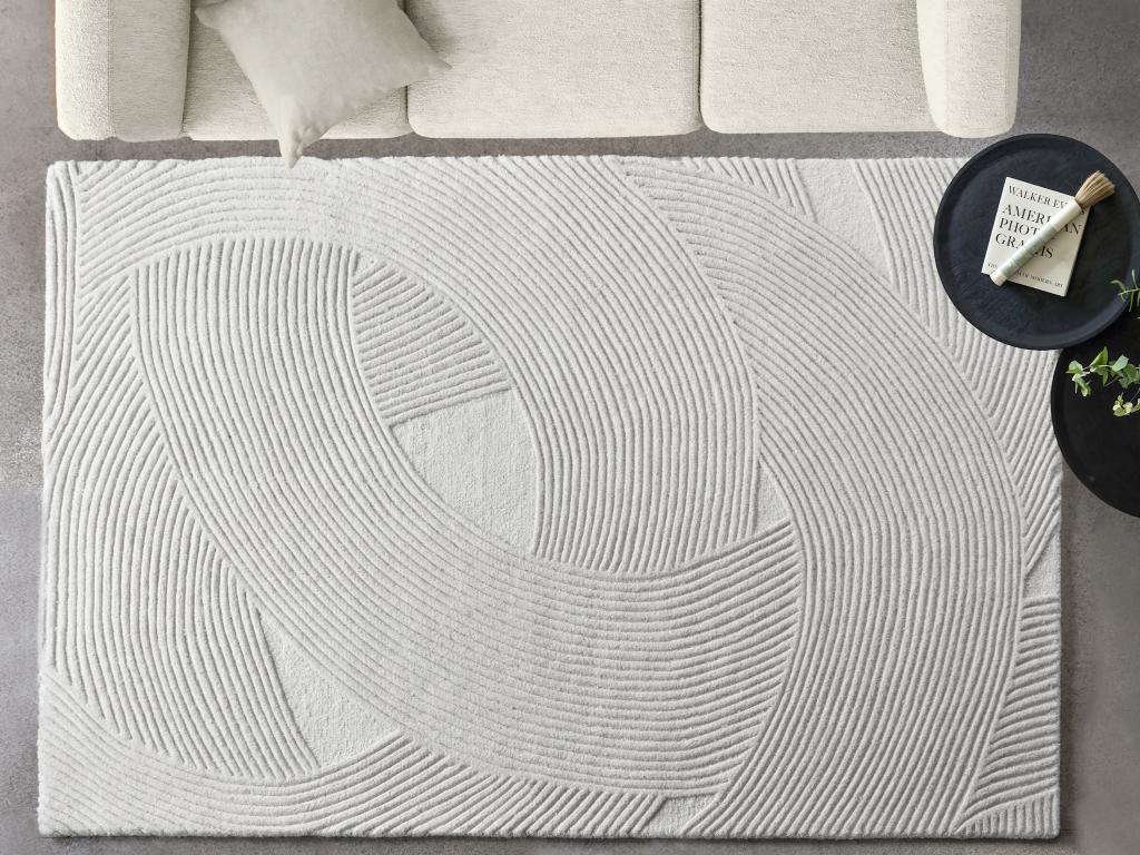 Teppich - Relief-Optik - 100 % Wolle - handgefertigt - 200 x 290 cm - 2200 günstig online kaufen