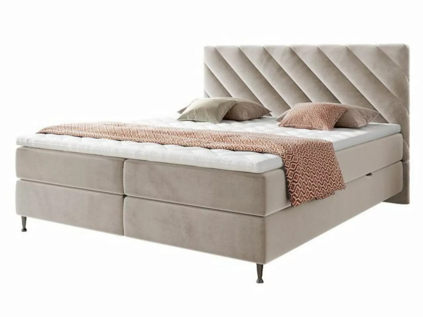 MIRJAN24 Boxspringbett Enzo (mit Hauptmatratze, Topper, Kopfteil), 140, 160 günstig online kaufen