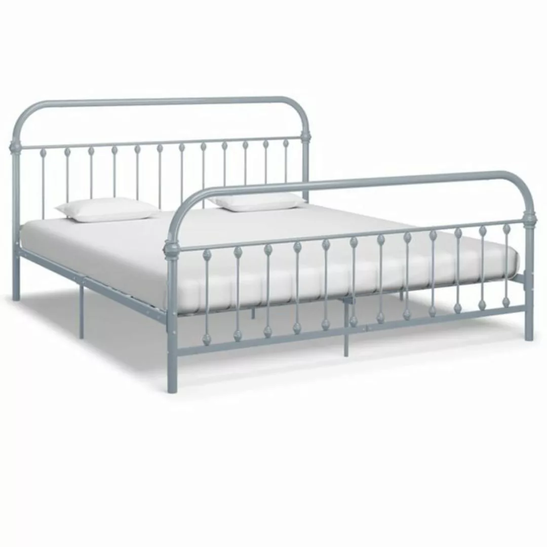 furnicato Bett Bettgestell Grau Metall 180×200 cm günstig online kaufen