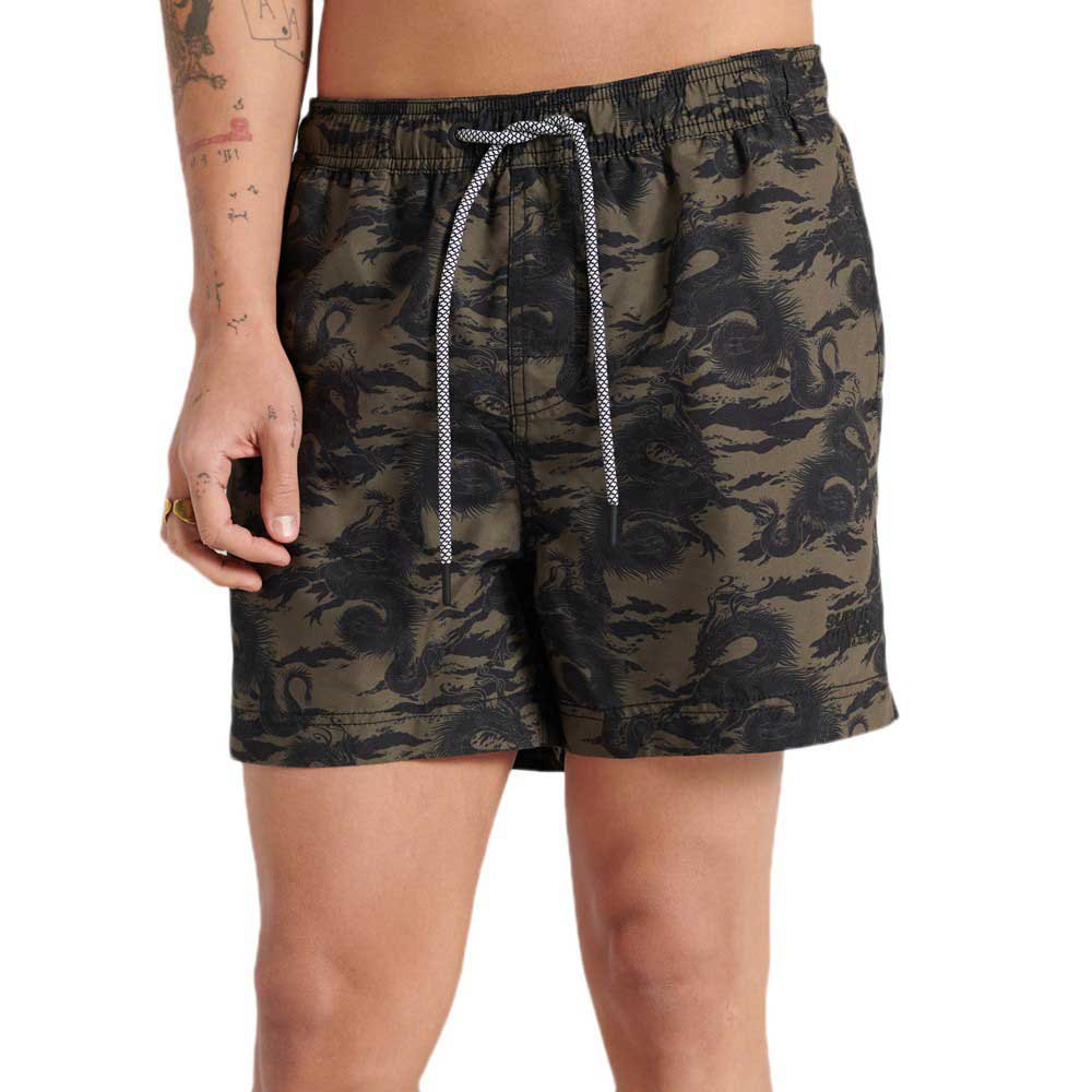 Superdry Super 5s Beach Volley Badehose M Hiroshi Dragon Olive günstig online kaufen