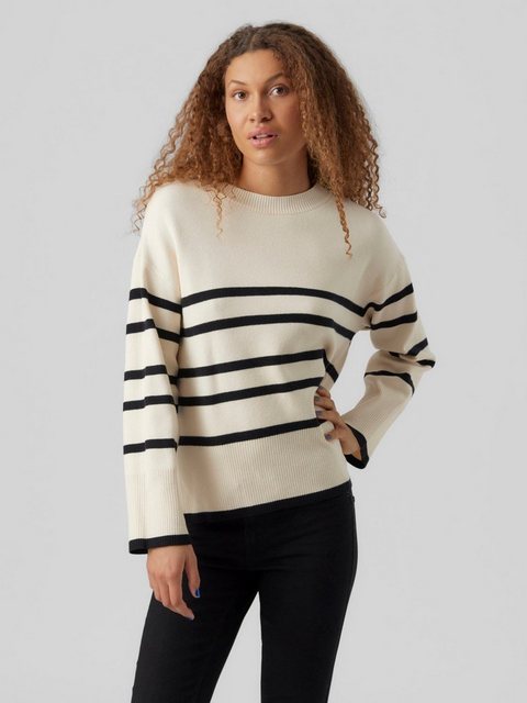 Vero Moda Strickpullover Feinstrick Pullover Oversize Streifen Longsleeve S günstig online kaufen