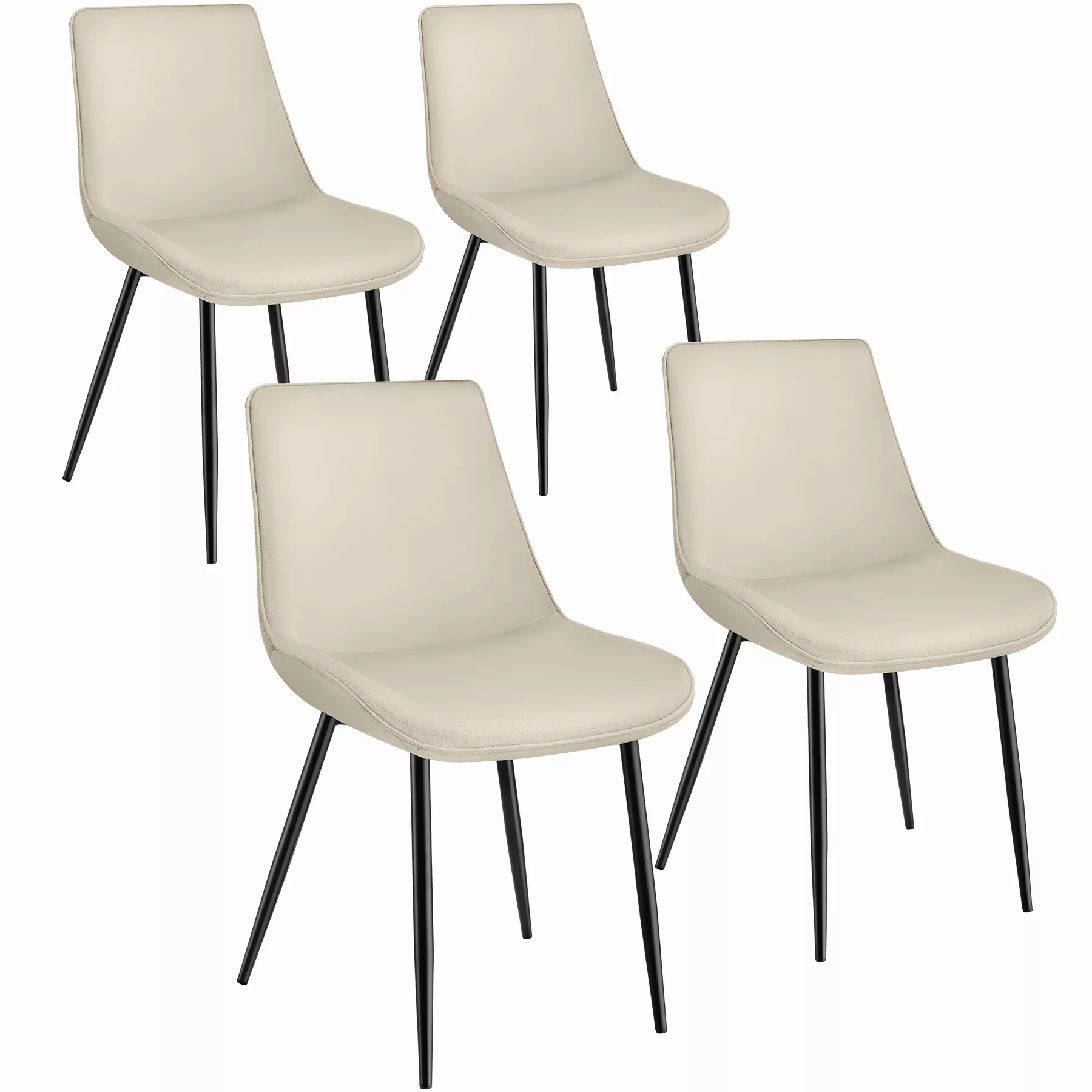 4er Set Stuhl Monroe Samtoptik - creme günstig online kaufen