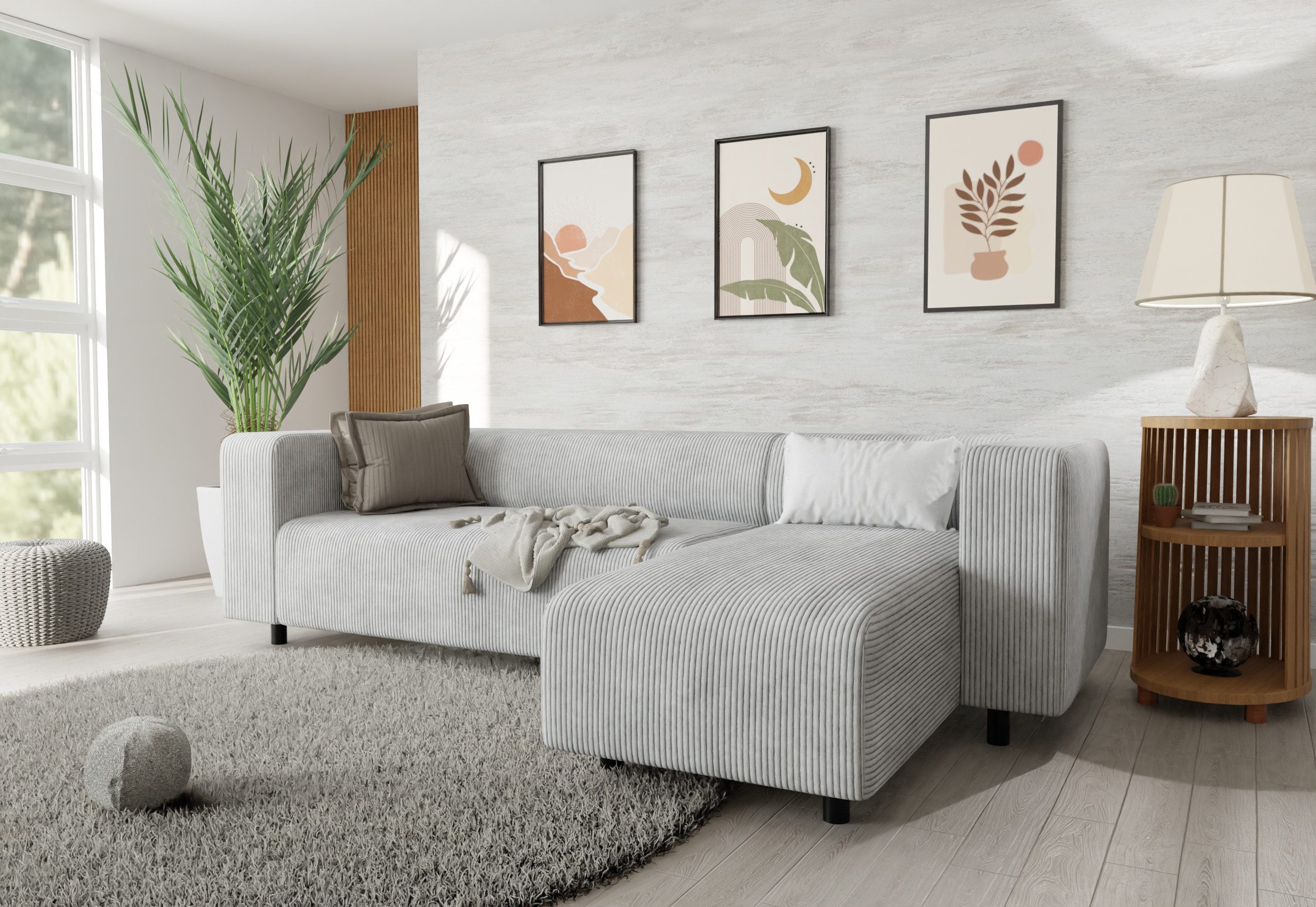 S-Style Möbel Ecksofa Gustav mit Ottomane günstig online kaufen
