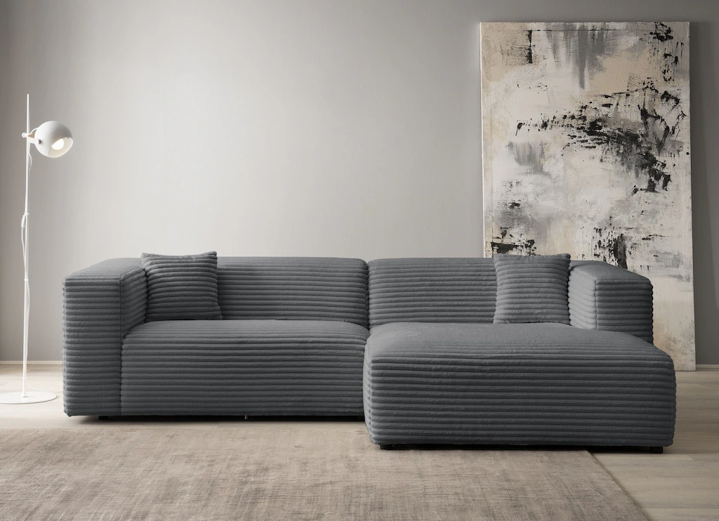 andas Ecksofa "BAKELS, L-Form in Cord oder Boucle-Stoff, moderne Couch", wa günstig online kaufen