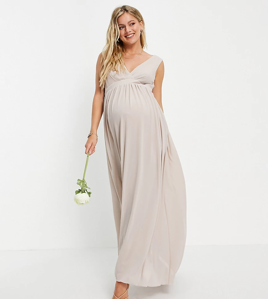 TFNC Maternity – Bridesmaid – Chiffonkleid mit Oberteil im Wickeldesign, in günstig online kaufen